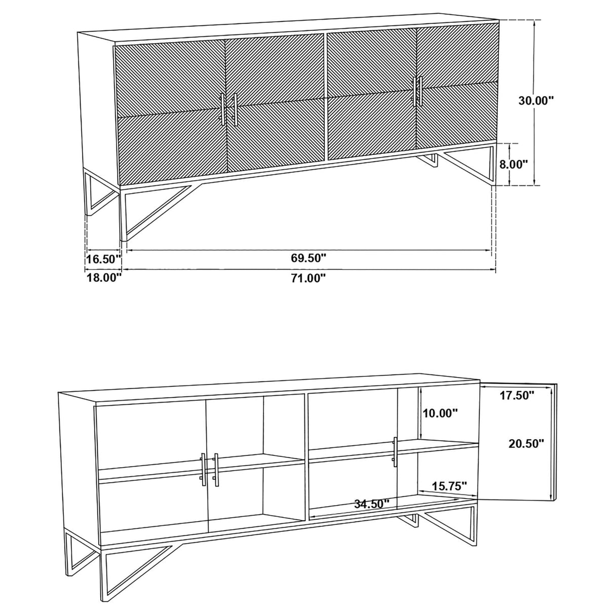 Riddell Black 4-Door Accent Cabinet