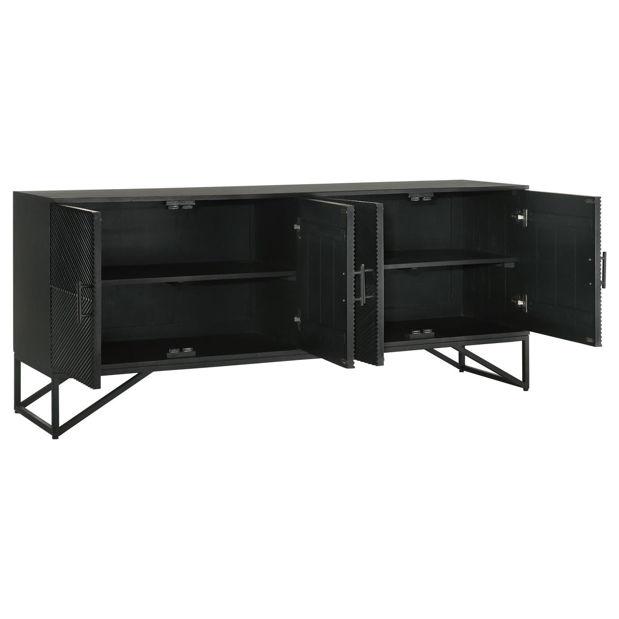 Riddell Black 4-Door Accent Cabinet