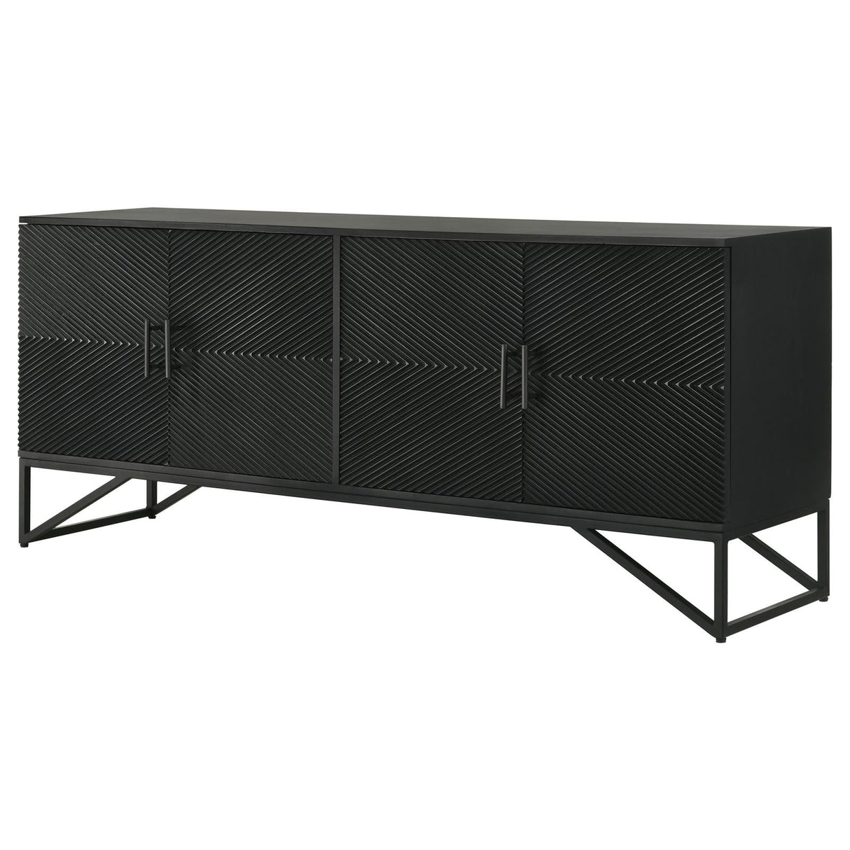 Riddell Black 4-Door Accent Cabinet