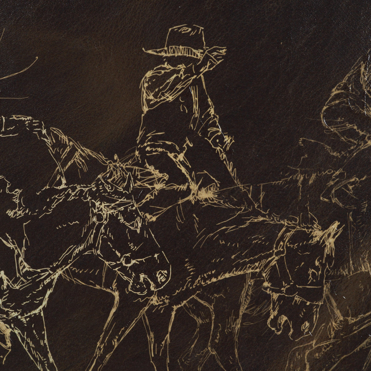 Ride 'Em Cowboy by Mercana Studio a Hand Embellished Textured Framed Canvas by Mercana at Eve Furniture