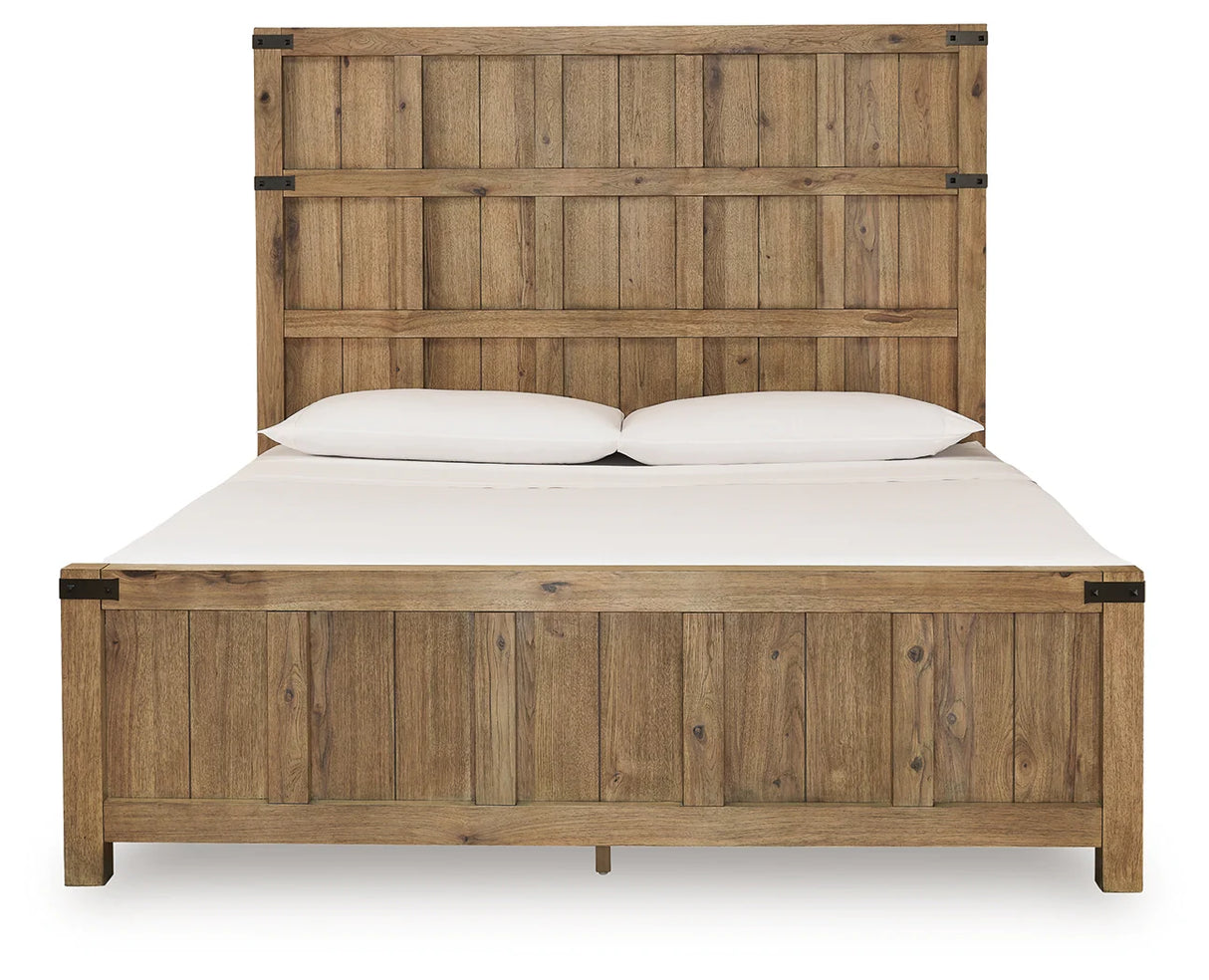 Ridgester Light Brown California King Panel Bed by Ashley at Eve Furniture