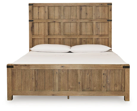 Ridgester Light Brown California King Panel Bed by Ashley at Eve Furniture