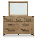 Ridgester Light Brown Dresser and Mirror by Ashley at Eve Furniture