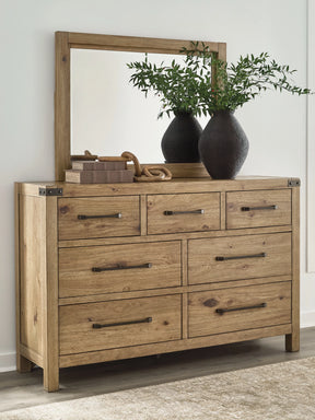 Ridgester Light Brown Dresser and Mirror by Ashley at Eve Furniture