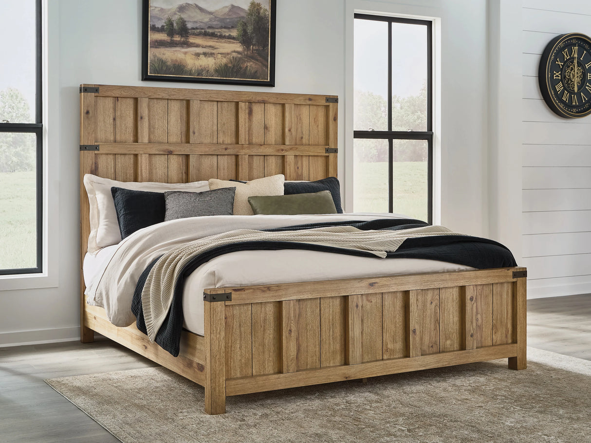 Ridgester Light Brown King Panel Bed by Ashley at Eve Furniture