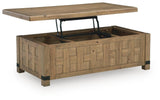 Ridgester Light Brown Lift-Top Coffee Table by Ashley at Eve Furniture