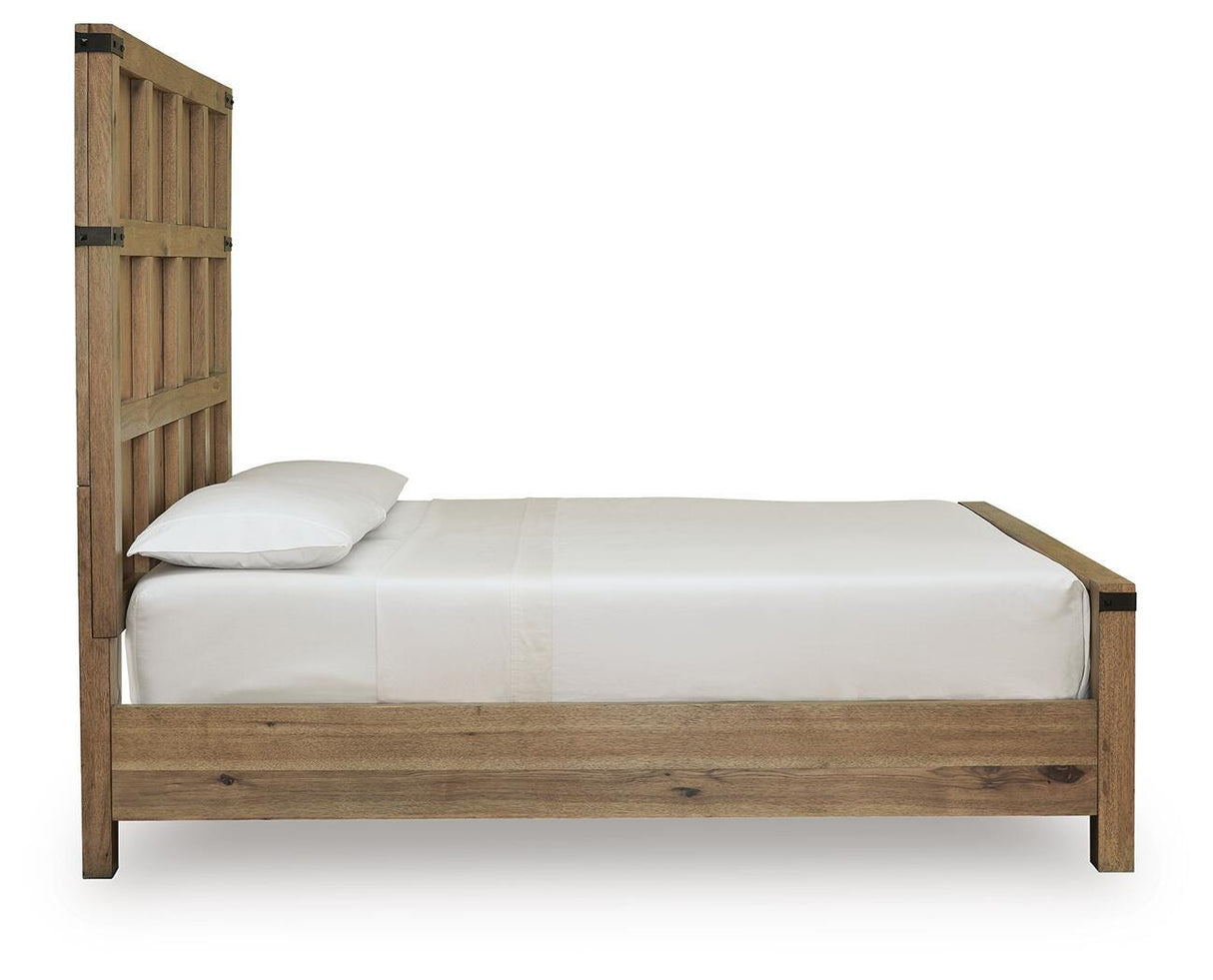 Ridgester Light Brown Queen Panel Bed by Ashley at Eve Furniture