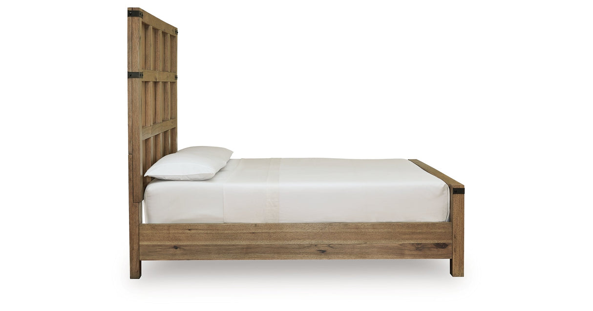 Ridgester Light Brown Queen Panel Bed by Ashley at Eve Furniture