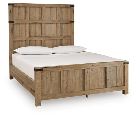 Ridgester Light Brown Queen Panel Bed by Ashley at Eve Furniture
