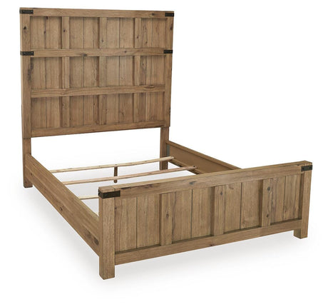 Ridgester Light Brown Queen Panel Bed by Ashley at Eve Furniture