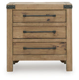 Ridgester Light Brown Three Drawer Nightstand by Ashley at Eve Furniture