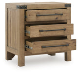 Ridgester Light Brown Three Drawer Nightstand by Ashley at Eve Furniture
