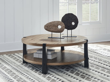 Ridgester Light Brown/Black Coffee Table by Ashley at Eve Furniture