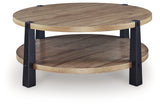 Ridgester Light Brown/Black Coffee Table by Ashley at Eve Furniture