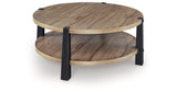 Ridgester Light Brown/Black Coffee Table by Ashley at Eve Furniture