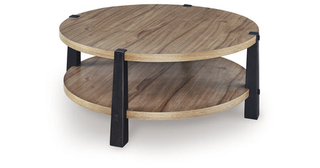 Ridgester Light Brown/Black Coffee Table by Ashley at Eve Furniture