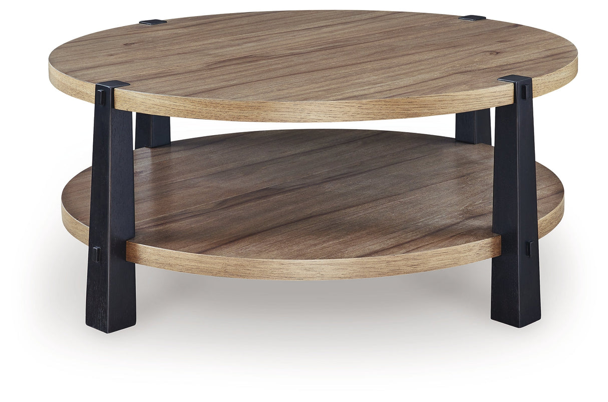 Ridgester Light Brown/Black Coffee Table by ASHLEY FURNITURE at Eve Furniture