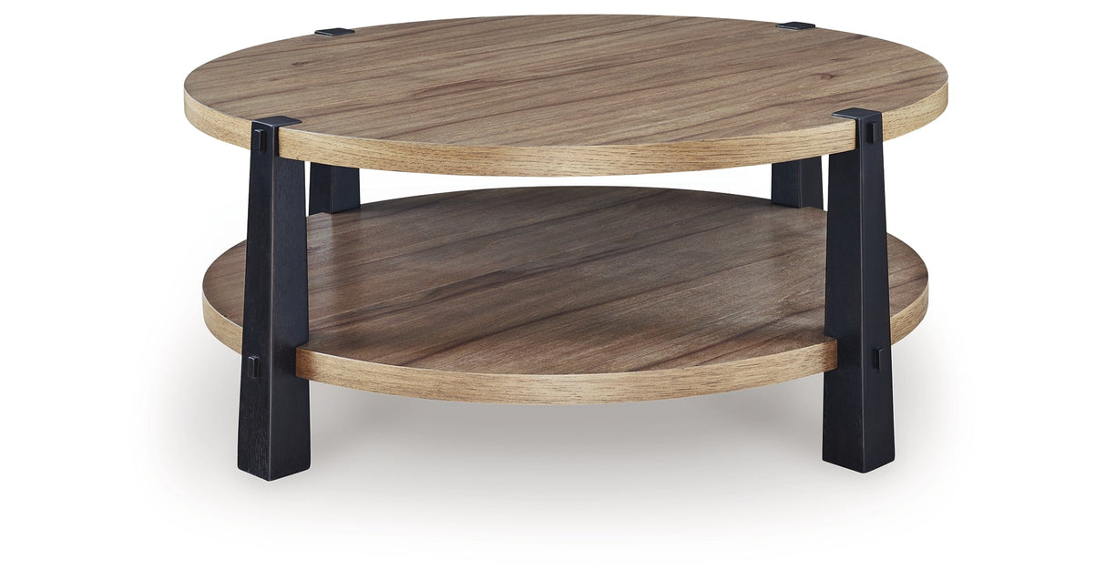 Ridgester Light Brown/Black Coffee Table by ASHLEY FURNITURE at Eve Furniture