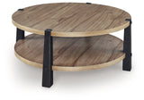 Ridgester Light Brown/Black Coffee Table by ASHLEY FURNITURE at Eve Furniture