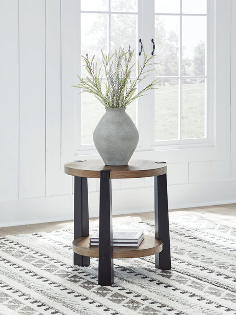 Ridgester Light Brown/Black End Table by Ashley at Eve Furniture