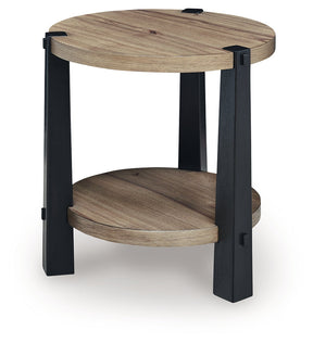 Ridgester Light Brown/Black End Table by Ashley at Eve Furniture