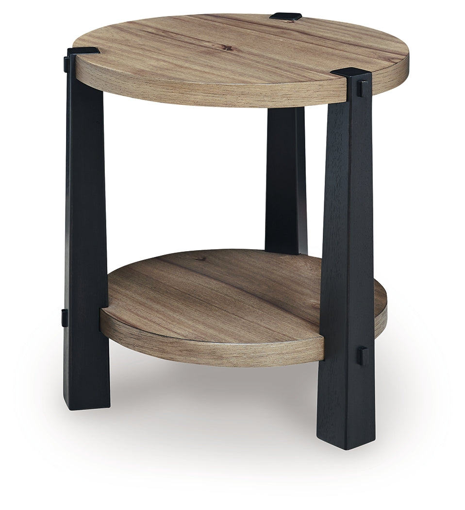 Ridgester Light Brown/Black End Table by ASHLEY FURNITURE at Eve Furniture