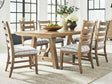 Ridgester Natural Wood Extendable Dining Table and 6 Chairs by Ashley at Eve Furniture
