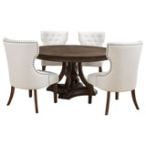 Ridgewell Dark Oak 5-piece Round Pedestal Dining Set by Coaster at Eve Furniture