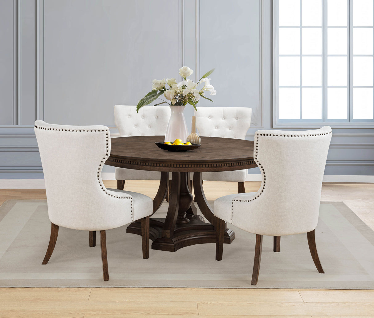 Ridgewell Dark Oak 5-piece Round Pedestal Dining Set by Coaster at Eve Furniture