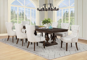 Ridgewell Dark Oak 9-piece Rectangular Trestle Dining Set by Coaster at Eve Furniture