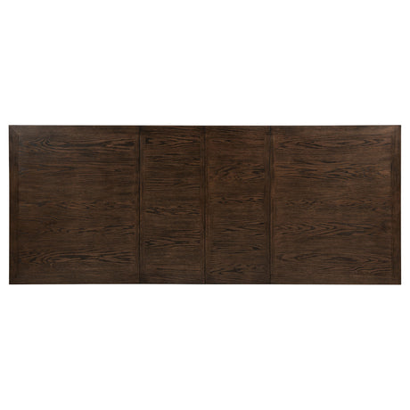 Ridgewell Dark Oak Rectangular Trestle Dining Table by Coaster at Eve Furniture