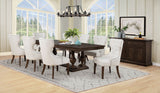 Ridgewell Dark Oak Rectangular Trestle Dining Table by Coaster at Eve Furniture