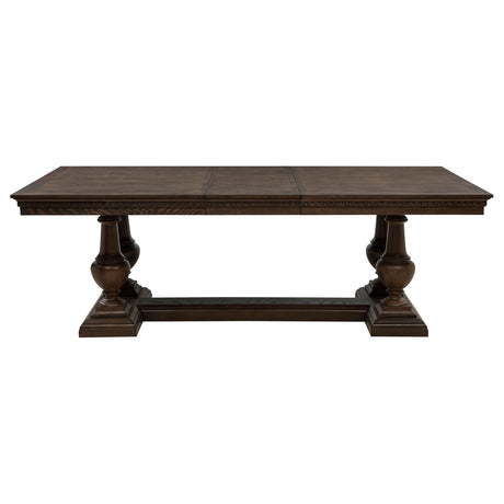 Ridgewell Dark Oak Rectangular Trestle Dining Table by Coaster at Eve Furniture