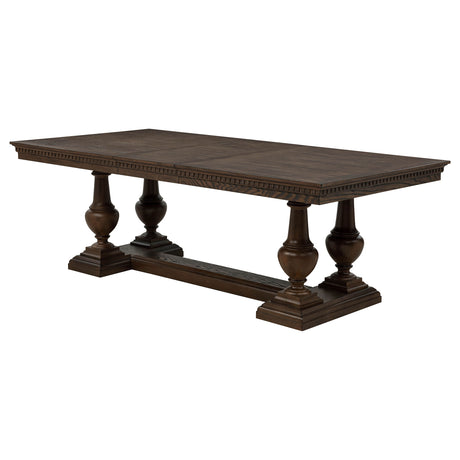 Ridgewell Dark Oak Rectangular Trestle Dining Table by Coaster at Eve Furniture