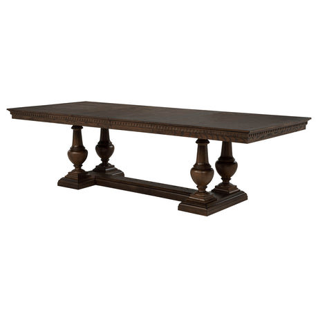 Ridgewell Dark Oak Rectangular Trestle Dining Table by Coaster at Eve Furniture