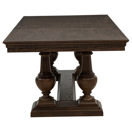 Ridgewell Dark Oak Rectangular Trestle Dining Table by Coaster at Eve Furniture