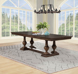 Ridgewell Dark Oak Rectangular Trestle Dining Table by Coaster at Eve Furniture