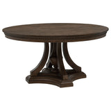 Ridgewell Dark Oak Round Pedestal Dining Table by Coaster at Eve Furniture