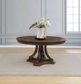 Ridgewell Dark Oak Round Pedestal Dining Table by Coaster at Eve Furniture