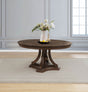 Ridgewell Dark Oak Round Pedestal Dining Table by Coaster at Eve Furniture