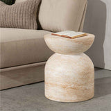 Ridgewood Capri Limestone Outdoor Accent Table by Classic Home at Eve Furniture