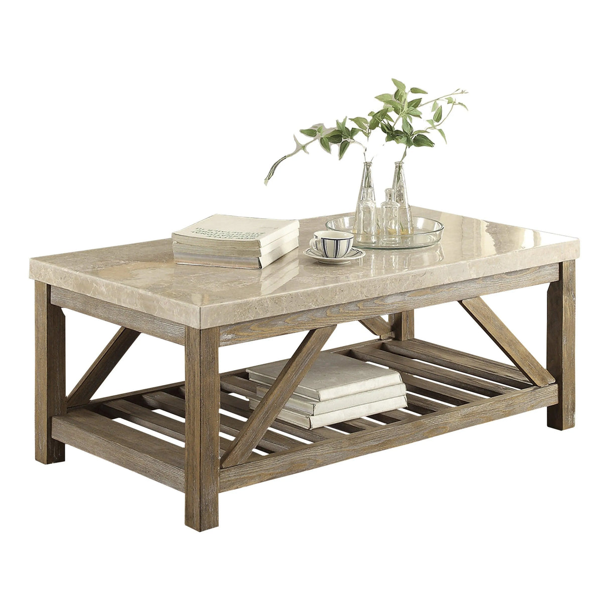 Ridley Weathered Natural Cocktail Table by Homelegance at Eve Furniture