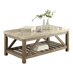 Ridley Weathered Natural Cocktail Table by Homelegance at Eve Furniture