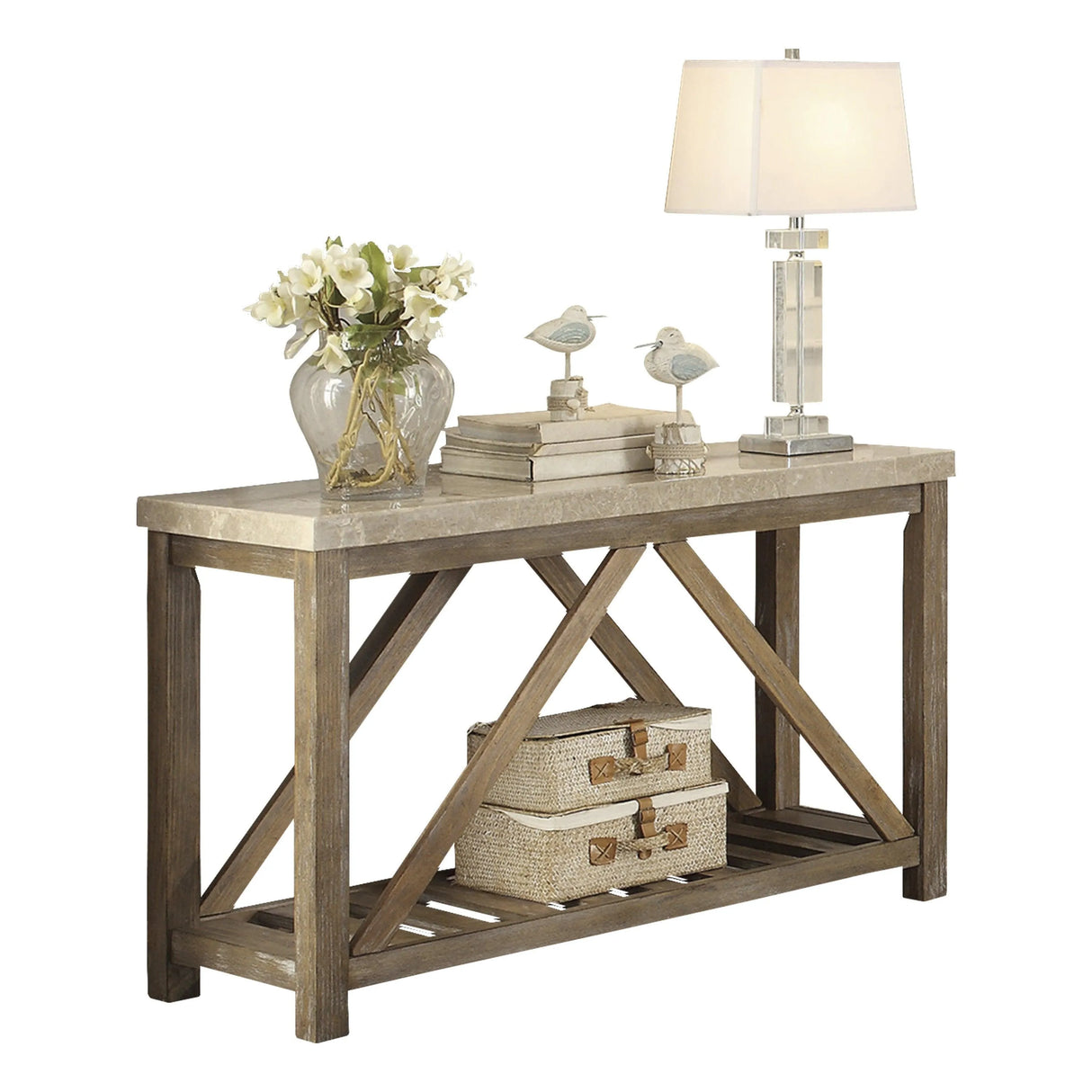 Ridley Weathered Natural Sofa Table by Homelegance at Eve Furniture