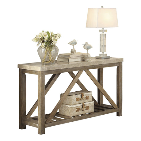 Ridley Weathered Natural Sofa Table by Homelegance at Eve Furniture