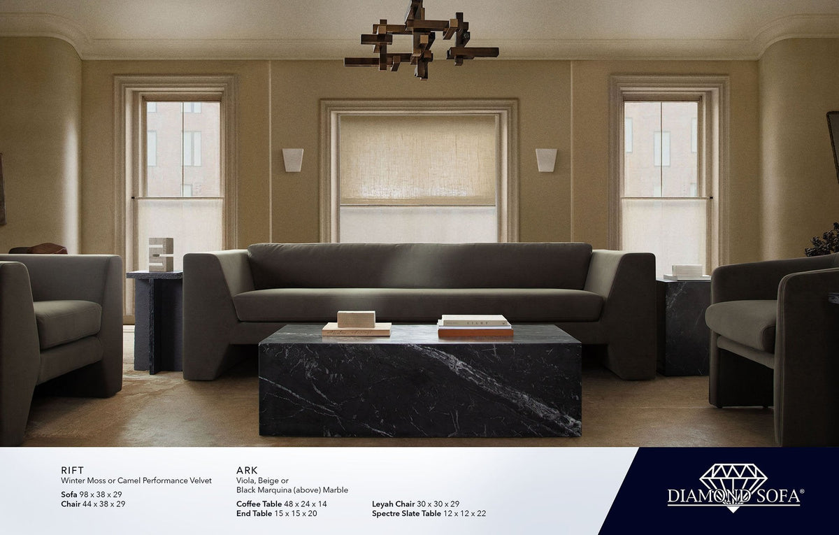 Rift Performance Velvet Sofa by Diamond Sofa at Eve Furniture