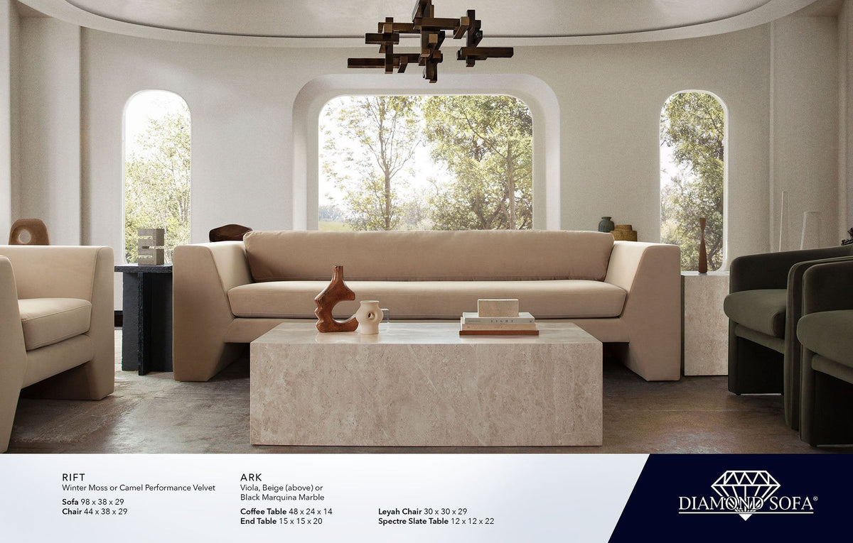 Rift Performance Velvet Sofa by Diamond Sofa at Eve Furniture