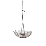 Rihanna II Medium Black Metal Umbrella Candle Holder Lantern by Mercana at Eve Furniture
