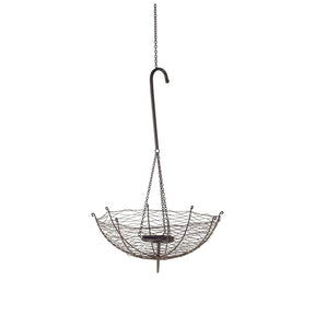 Rihanna II Medium Black Metal Umbrella Candle Holder Lantern by Mercana at Eve Furniture