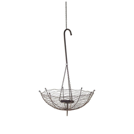 Rihanna II Medium Black Metal Umbrella Candle Holder Lantern by Mercana at Eve Furniture